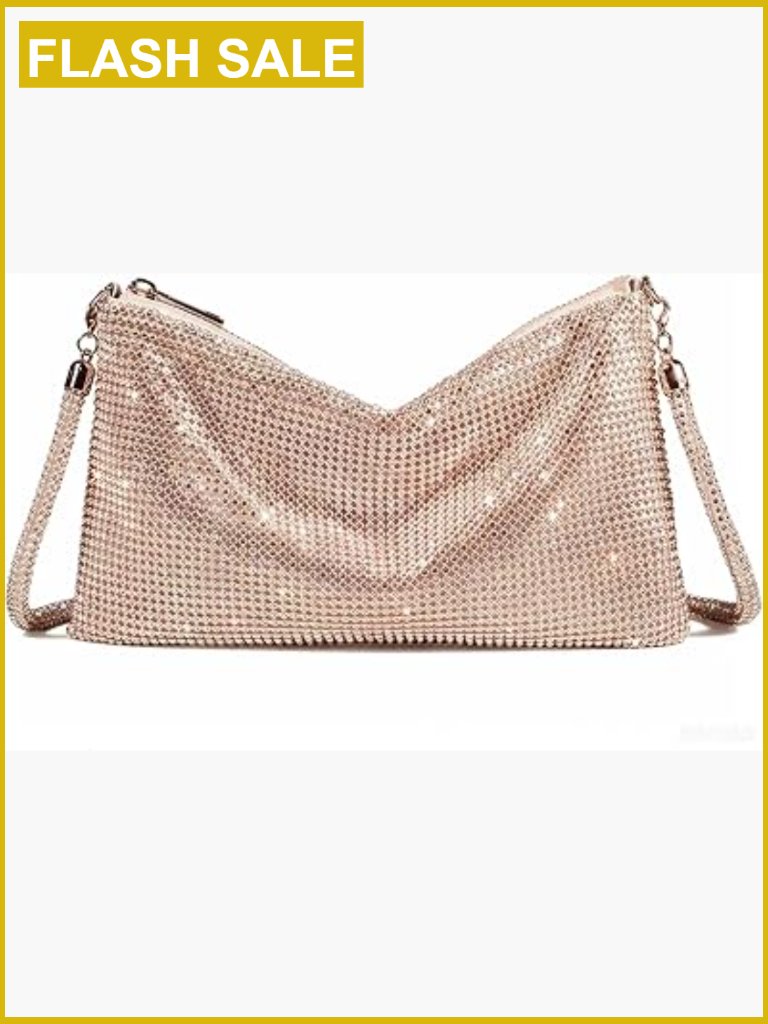 Rhinestone Crossbody Purse Clutch Sparkly Hobo Evening Bag